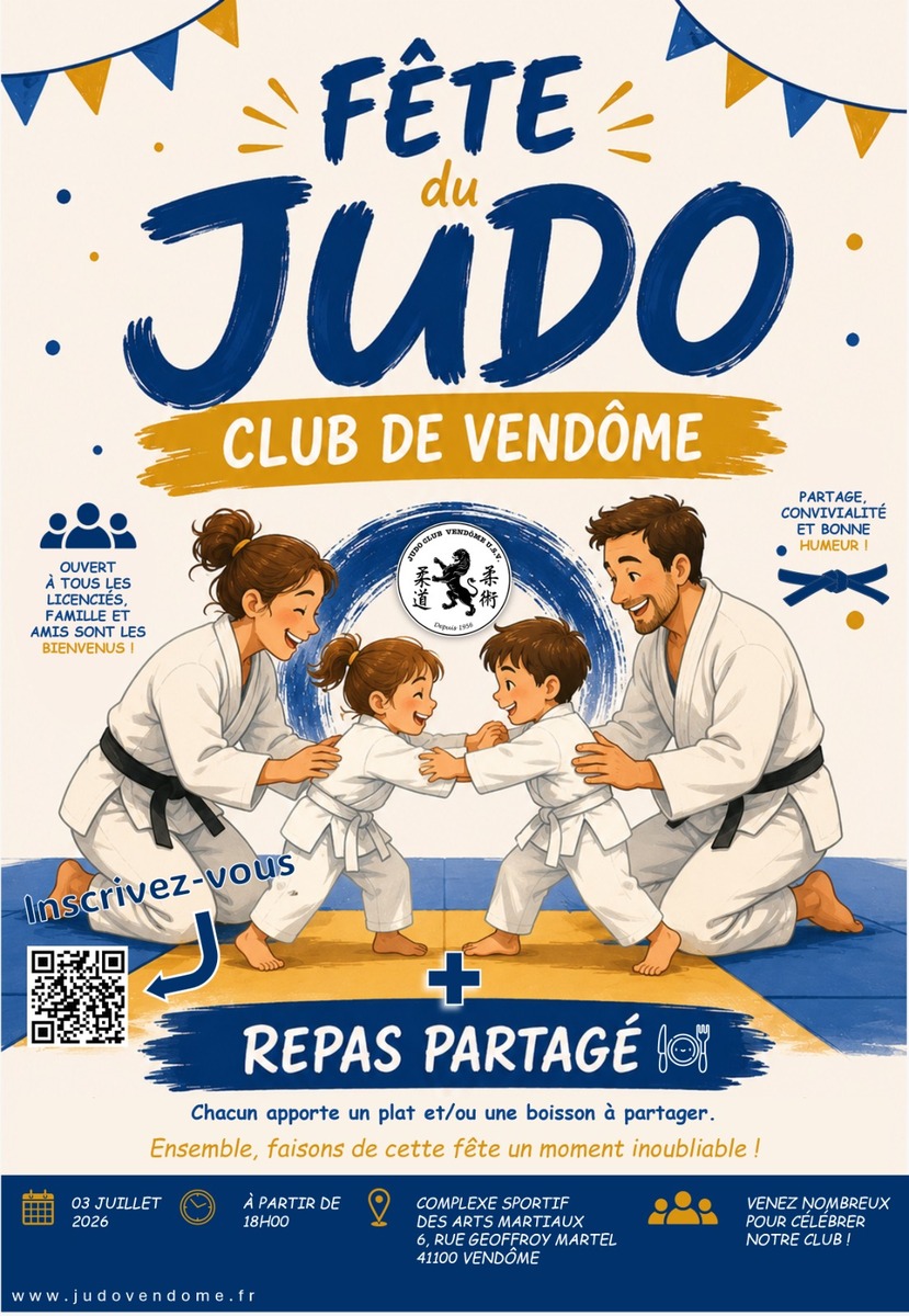Fête du club à partir de 18 H au dojo de Vendôme !